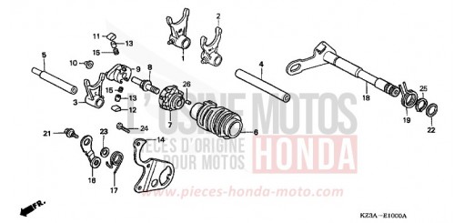 BARILLET DE SELECTION CR250R7 de 2007
